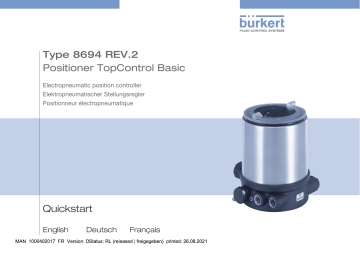 Burkert 8694 Digital electropneumatic positioner Manuel utilisateur | Fixfr