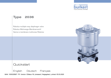 Burkert 2036 Robolux multiway multiport diaphragm valve Manuel utilisateur | Fixfr