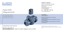 Burkert 0142 Diaphragm valve 2/2 way servo-assisted Manuel utilisateur