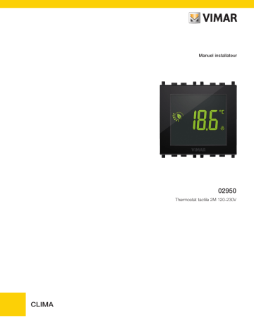 02950.B | 16991 | 02950.BN | Vimar 02950 Touch-thermostat 2M 120-230V black Installation manuel | Fixfr