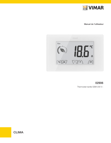 Vimar 02906 Surface GSM touch-thermostat 230V white Manuel du propriétaire | Fixfr