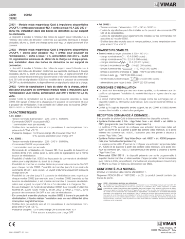 03991 | 03992 | Vimar 00932 Daytime pre-wired signalling unit Une information important | Fixfr