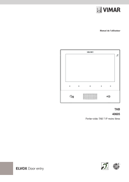 Vimar 40605 Tab 7 IP hands-free video entryph.white Manuel du propriétaire