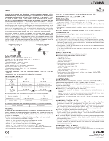 Vimar 01488 4-button control+dimm.LED 240V 2M Une information important | Fixfr