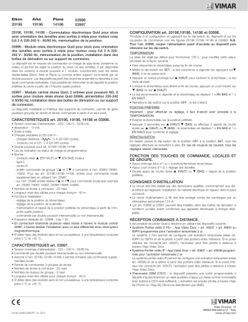 03996 | 20196.B | 20196 | 19196 | 19196.B | 20196.N | 19196.M | 14196.SL | 03997 | Vimar 14196 Quid Une information important | Fixfr