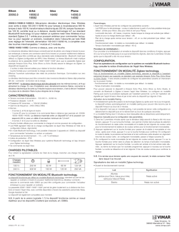 19592.0 | 16492 | 14592.0 | 16492.B | Vimar 20592.0 2-way switch IoT connected mechanism Une information important | Fixfr