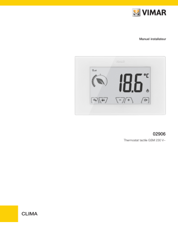 Vimar 02906 Surface GSM touch-thermostat 230V white Installation manuel | Fixfr