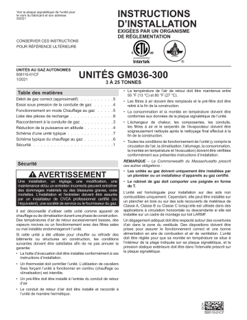 Lennox LGM036-300 Guide d'installation | Fixfr