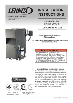 Lennox GWB84-262-E/299-E Non-Condensing Boiler Guide d'installation