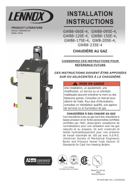 Lennox GWB84-E Non-Condensing Boiler Guide d'installation