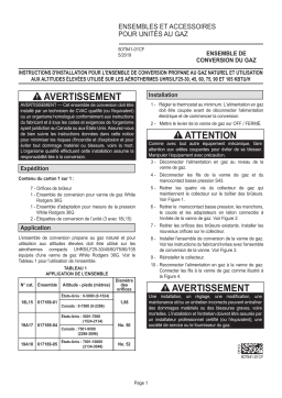Lennox LP to Natural Gas Conversion Kit -- LF25/UHRS-030/105KBtuh Compact Unit Heaters Guide d'installation