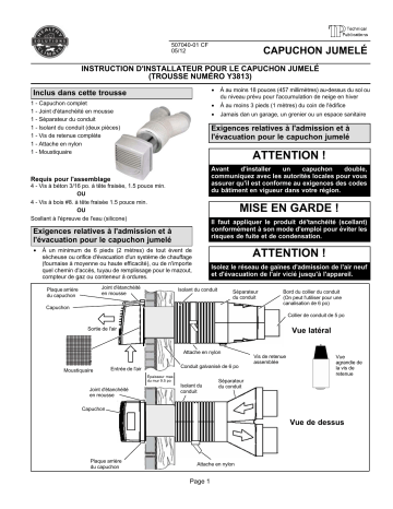 Lennox HRV/ERV Dual Hood Kit Guide d'installation | Fixfr