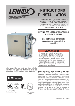 Lennox GWB8-IE Series Boilers Guide d'installation