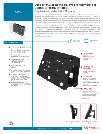 PEERLESS-AV DS508 Tilt Wall Mount Mode d'emploi | Fixfr