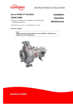 Flowserve Durco® Mark 3™ ISO MAG CBMM/CBME Sealless Pumps Manuel utilisateur