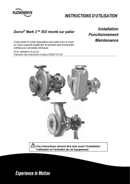 Flowserve Durco Mark 3 ISO Frame Mounted Pumps Manuel utilisateur