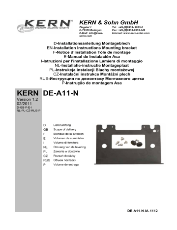 KERN DE-A11N Installation manuel | Fixfr