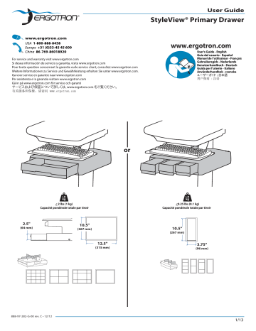 97-719 | 97-720 | 97-726 | 97-721 | 97-728 | 97-727 | 97-715 | Ergotron 97-725 SV41 Primary Single Drawer for LCD Cart Installation manuel | Fixfr