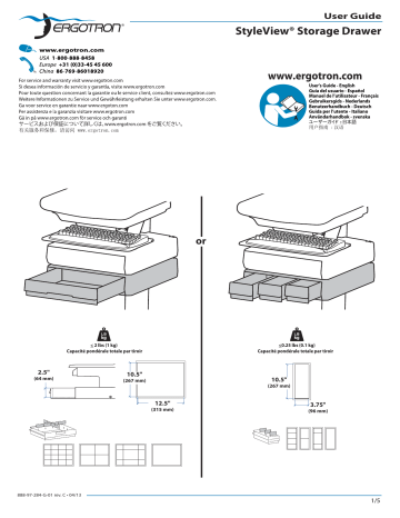 97-796 | Ergotron 97-723 SV Supplemental Storage Drawer, Single Installation manuel | Fixfr