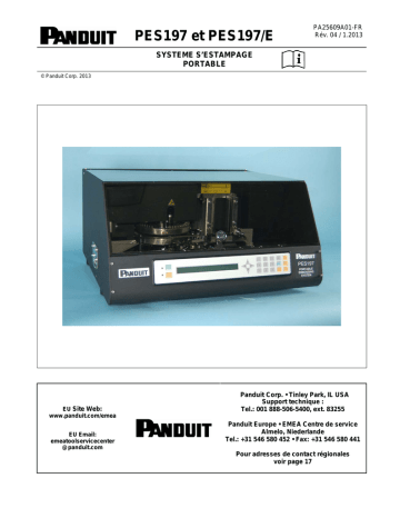 Panduit PES197/E Embossing System Manuel du propriétaire | Fixfr