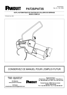 Panduit PD3SF Automatic Cable Tie Tool - Dispenser Manuel du propriétaire