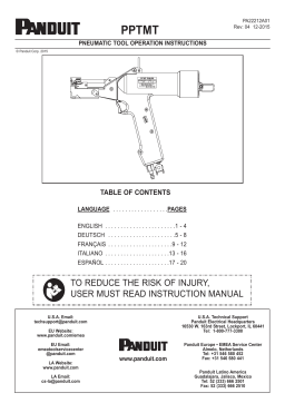 Panduit PPTMT Cable Tie and Custom Length Banding Tool Manuel du propriétaire