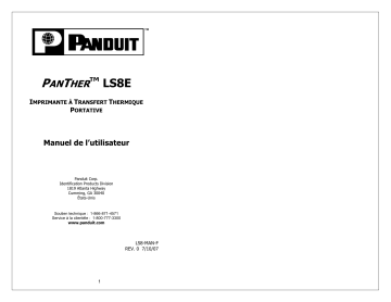 Panduit LS8E-KIT LS8 Printer Manuel du propriétaire | Fixfr