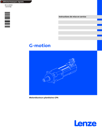 Lenze GPA planetary gearbox Mode d'emploi | Fixfr