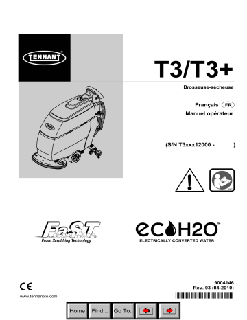 Tennant T3plus,T3 Mode d'emploi | Fixfr