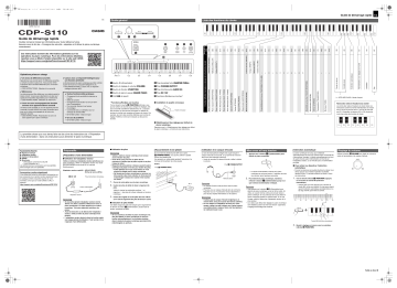 Casio CDP-S110 Electronic Musical Instrument Guide de démarrage rapide | Fixfr