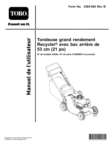 Toro 21in Heavy-Duty Recycler/Rear Bagger Lawn Mower Walk Behind Mower Manuel utilisateur | Fixfr