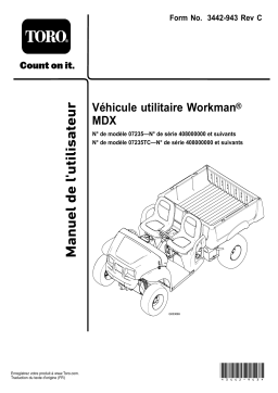 Toro Workman MDX Utility Vehicle Manuel utilisateur