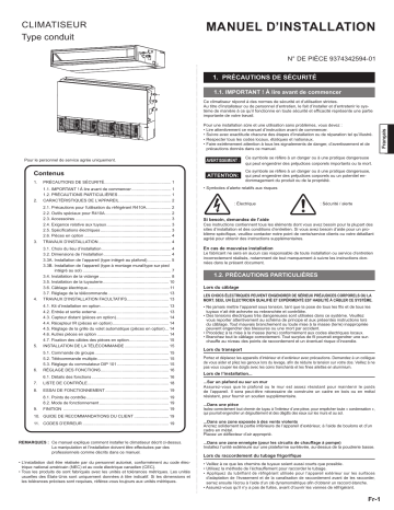 ADUH09LUAS1 | ADUH18LUAS1 | ADUH24LUAS1 | ADUH07LUAS1 | Fujitsu ADUH12LUAS1 Installation manuel | Fixfr