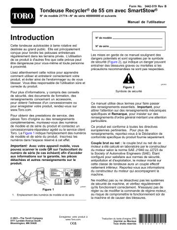 Toro 55cm Recycler Lawn Mower Walk Behind Mower Manuel utilisateur | Fixfr