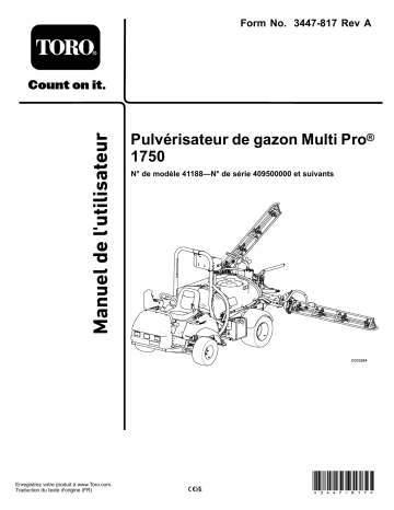 Toro Multi Pro 1750 Turf Sprayer Manuel utilisateur | Fixfr