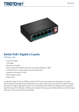 Trendnet TPE-TG51g 5-Port Gigabit PoE+ Switch Fiche technique