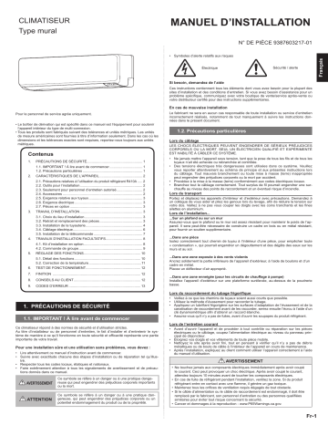 ASUH09LPAS | ASUH15LPAS | ASUH12LPAS | Fujitsu ASUH07LPAS Installation manuel | Fixfr