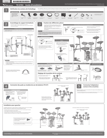Roland TD-07KX V-Drums Guide d'installation | Fixfr