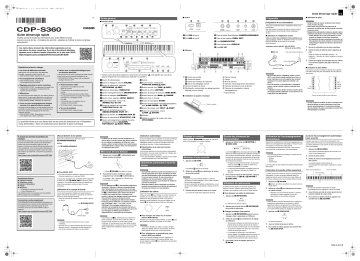 Casio CDP-S360NEW Electronic Musical Instrument Guide de démarrage rapide | Fixfr