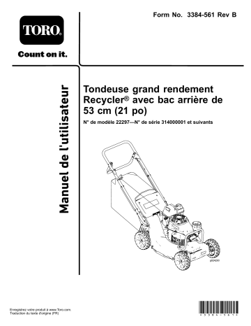 Toro 21in Heavy-Duty Recycler/Rear Bagger Lawn Mower Walk Behind Mower Manuel utilisateur | Fixfr