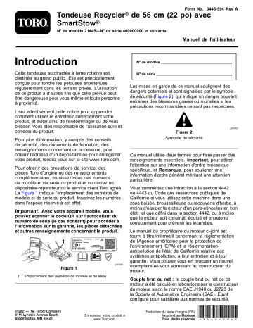 Toro 22in Recycler Lawn Mower Walk Behind Mower Manuel utilisateur | Fixfr