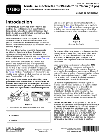 Toro 30in TurfMaster Walk-Behind Lawn Mower Walk Behind Mower Manuel utilisateur | Fixfr