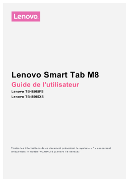 Lenovo Smart Tab M8 Manuel utilisateur