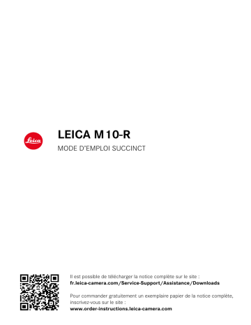 Leica M10-R Guide de démarrage rapide | Fixfr