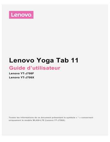 Lenovo Yoga Tab 11 Manuel utilisateur | Fixfr