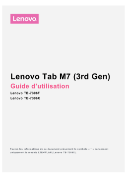 Lenovo Tab M7 3rd Gen Manuel utilisateur