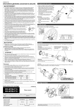 Shimano WH-M785-F15 Roue Manuel utilisateur