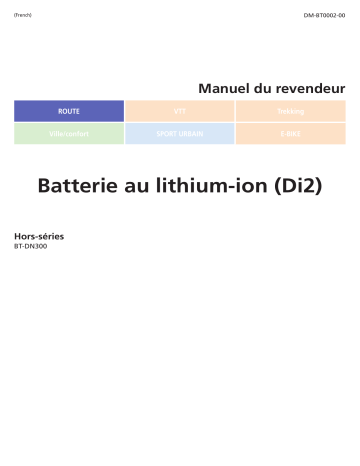 Shimano BT-DN300 Batterie interne Manuel utilisateur | Fixfr