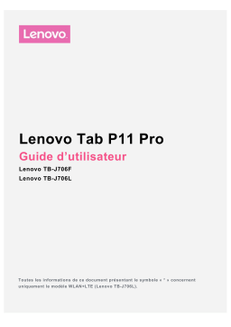 Lenovo Tab P11 Pro Manuel utilisateur