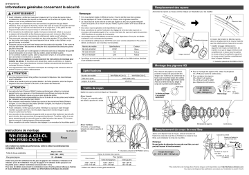 WH-RS80-C50 | Shimano WH-RS80-A-C24 Roue Manuel utilisateur | Fixfr